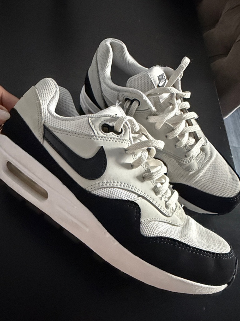 Nike White and Black air max 1’s Sneakers